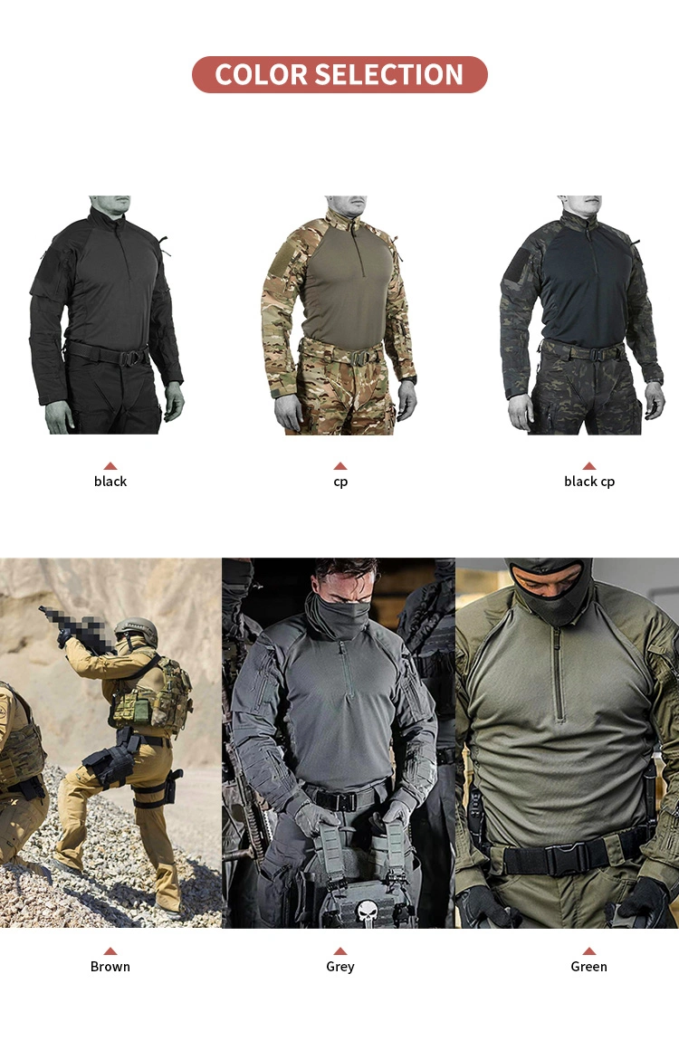 Sabado Outdoor Men Breathable Customized Camouflage Tactical Uniform Hunting Wear Clothing Long-Sleeved Tactico Shirt