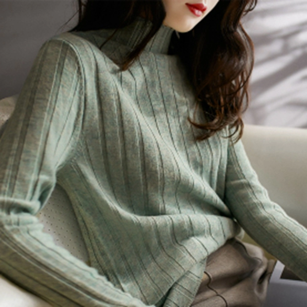 Winter New Comfortable Pullover Base Sweater Japanese Soft Waxy 100 Take Half High Collar Wool Knit