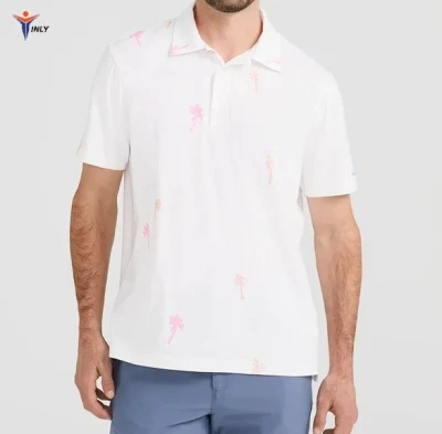 Мужская футболка для гольфа с высококачественной индивидуальной 100% полиэстерной униформы Вышитые логотипы с узором на печать простые рубашки-поло