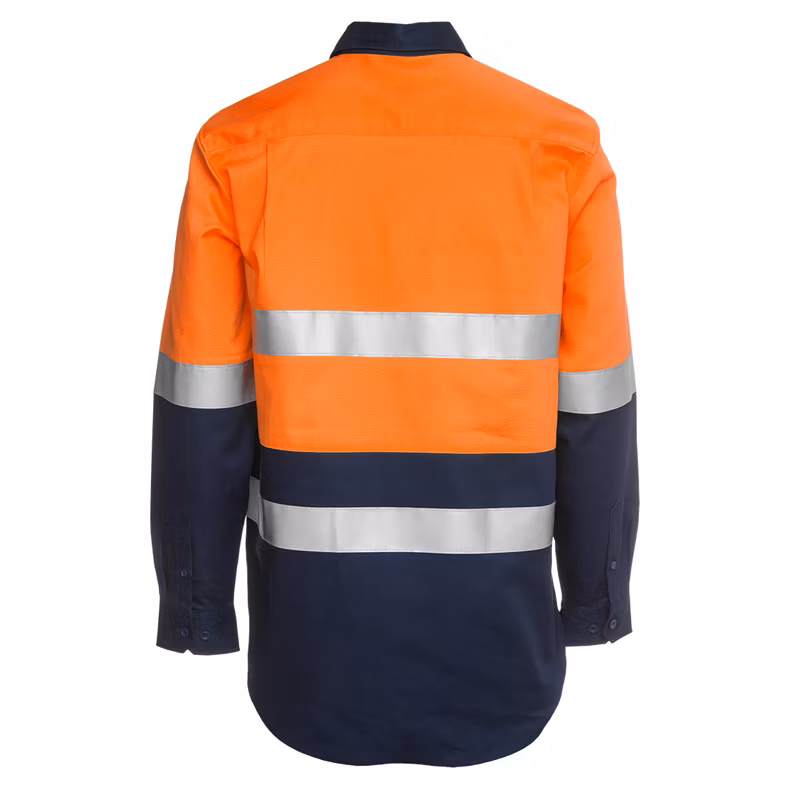 Clothes Supplier Custom Print Embroidered Button Down Collar Men Safety Reflective Shirt for Men