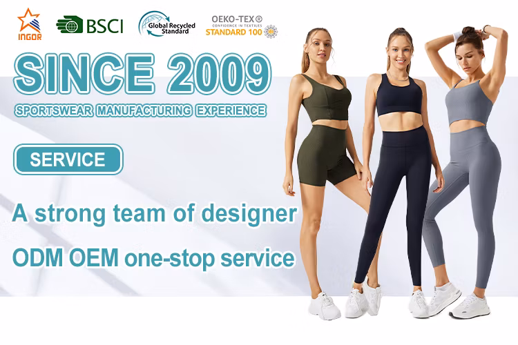 Ingor Sportswear Custom Women Activewear Manufacturer China Brushed Long Sleeve Yoga Wear High Support Fitness Gym Wear Pilates Running Sports T Shirts