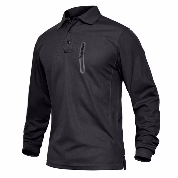 Clothing Manufacturer Sportswear Moisture Wicking Fishing Zipper Pocket Tactical Outdoor Combat Mens Polo Shirts