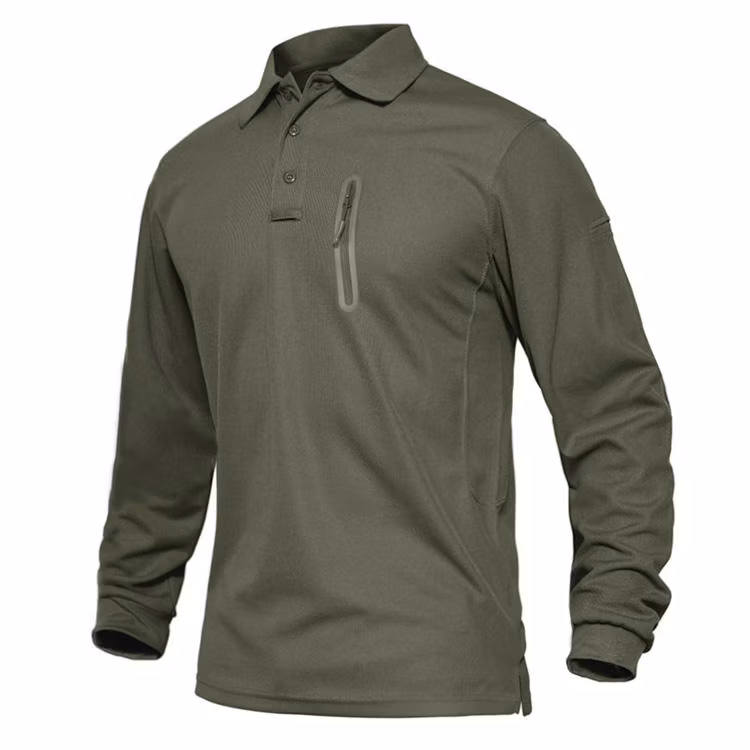 Clothing Manufacturer Sportswear Moisture Wicking Fishing Zipper Pocket Tactical Outdoor Combat Mens Polo Shirts
