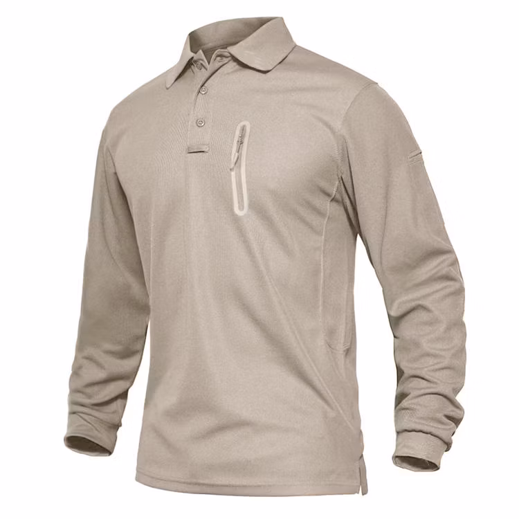 Clothing Manufacturer Sportswear Moisture Wicking Fishing Zipper Pocket Tactical Outdoor Combat Mens Polo Shirts
