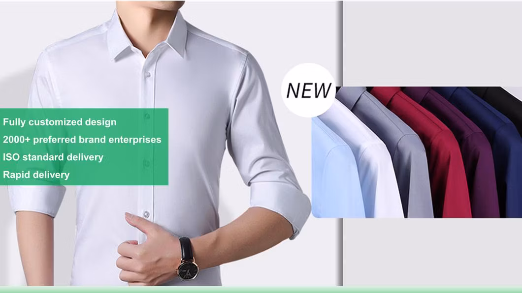 Wholesale Custom Cotton Casual Shirt Stand-up Collar Short Sleeve Men&prime;s Shirts Formal Office Dress Shirts for Men