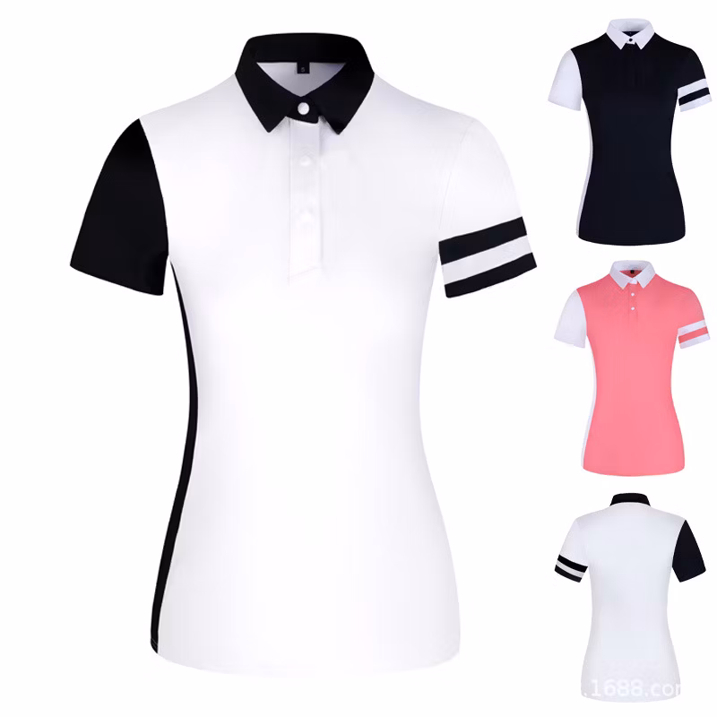 Womens Golf Shirts Short Sleeve Polo Shirts Collared Quick Dry Tennis Top Lightweight Outdoor Sports Slim Fit Tops