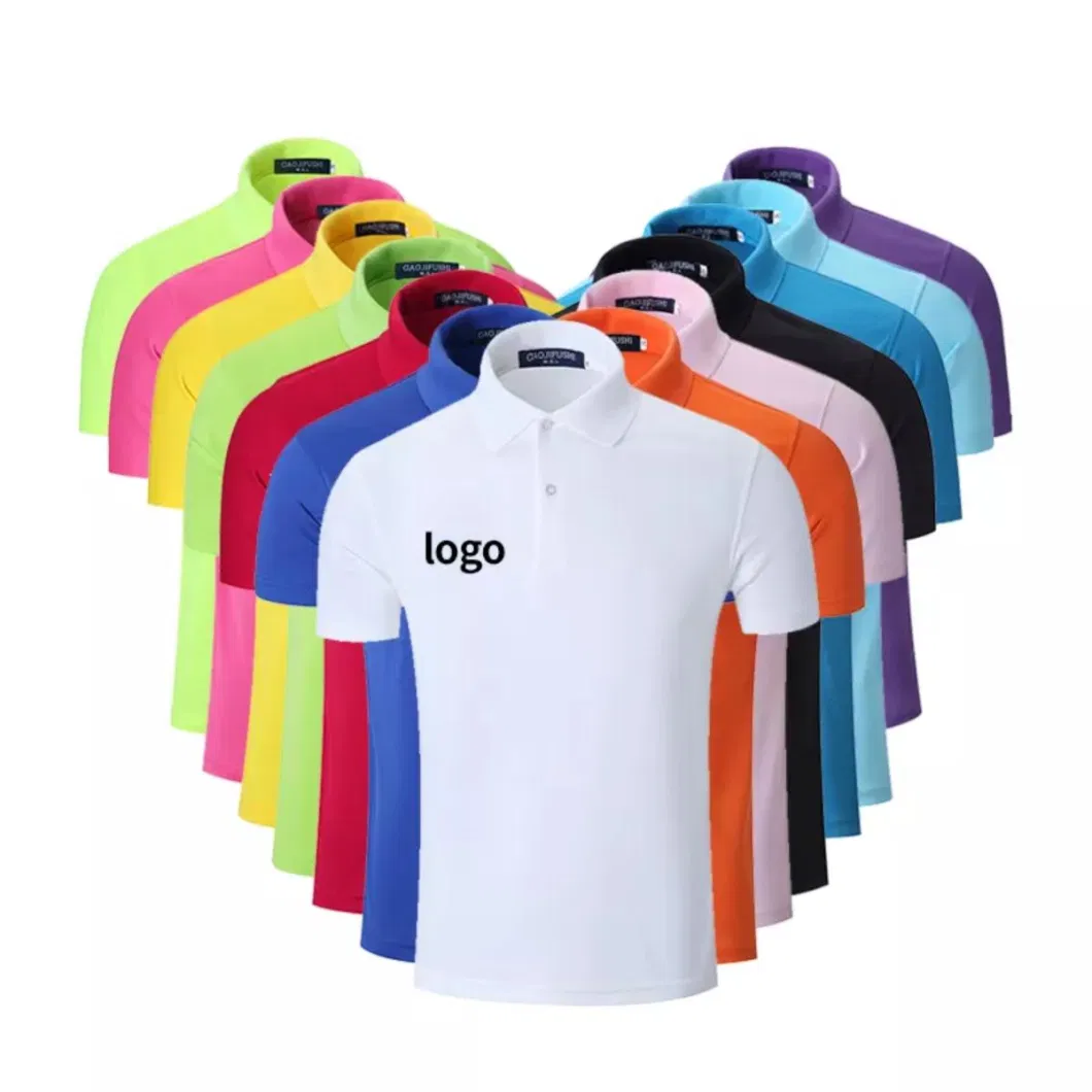 Business Custom Embroidered Printing Logo 100% Cotton Polyester Mens Golf Camisa Solid Color Polo Shirt