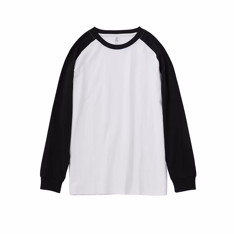 250g Heavy Spring and Autumn Cotton Combination Color Shoulder Long Sleeve T-Shirt Trend Retro Casual with Loose Top Men
