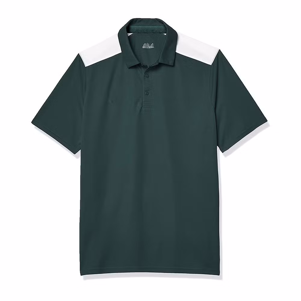 Custom Cotton Spandex Blend Pique Color Block Golf Polo for Men