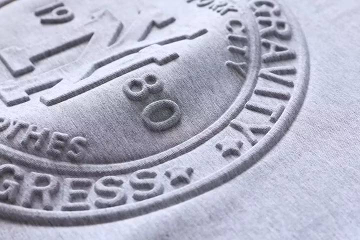 Custom Fashion Cotton Men Embossed T Shirt Organic Pima Cotton White Oversized Plain Custom Embossed T Shirt