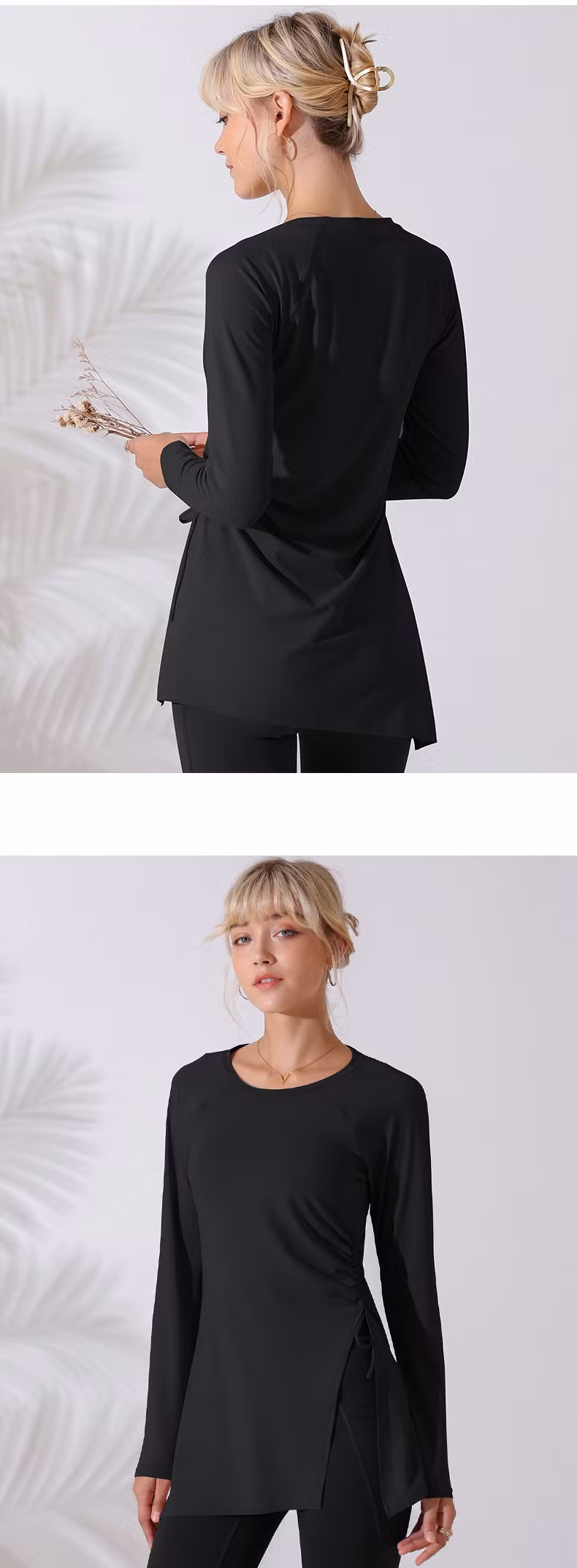 Newest Yoga Shirts Women Top Long Sleeve T Shirt Yoga Gym Wear Cropped Hoodie Women