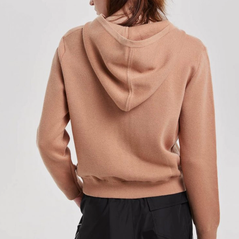 High Quality Cotton Polyester Hoody Sweatshirt Ribbed Zip up Soft Warm Sweater Crop Hoodie