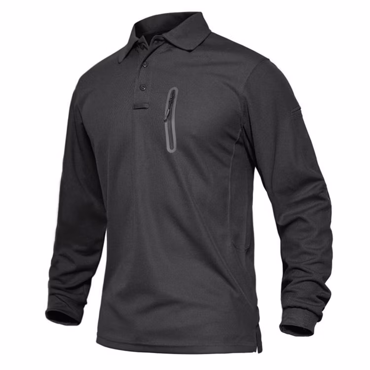 Clothing Manufacturer Sportswear Moisture Wicking Fishing Zipper Pocket Tactical Outdoor Combat Mens Polo Shirts