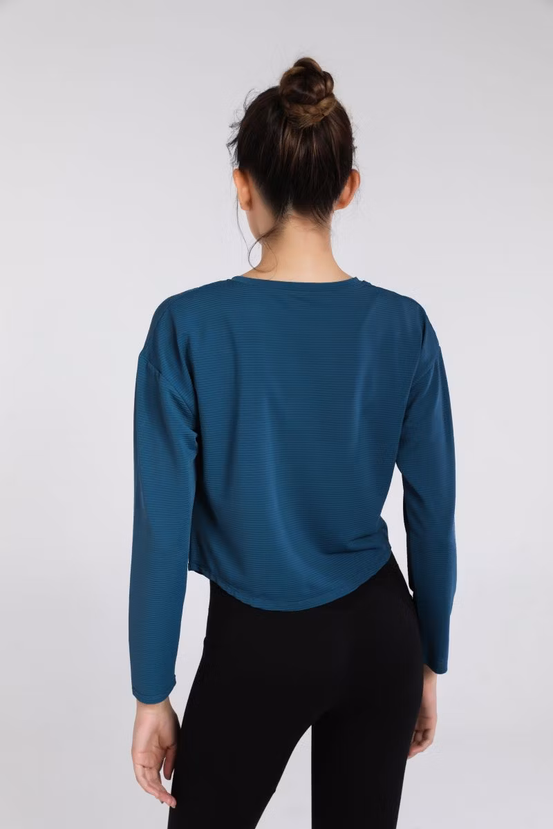 Crop Top Yoga Top Sport Bras Long Sleeve Fitness Shirt Women Quick Dry Gym Top for Women