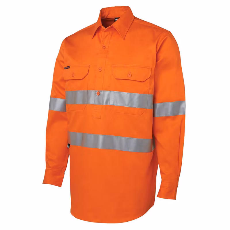 Clothes Supplier Custom Print Embroidered Button Down Collar Men Safety Reflective Shirt for Men
