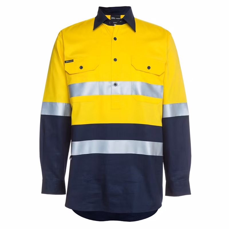 Clothes Supplier Custom Print Embroidered Button Down Collar Men Safety Reflective Shirt for Men