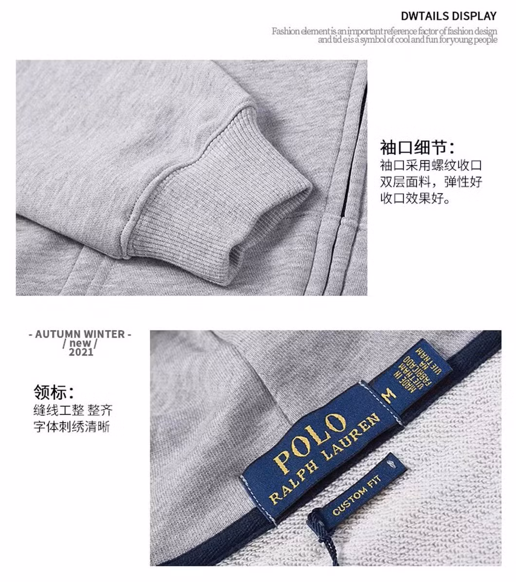 Brand Clothing New High Quality Men&prime;s Crocodile Embroidery Polo Shirt Quality Rl Polo Men Cotton Long Sleeve Shirt Hoodies Sweatshirts