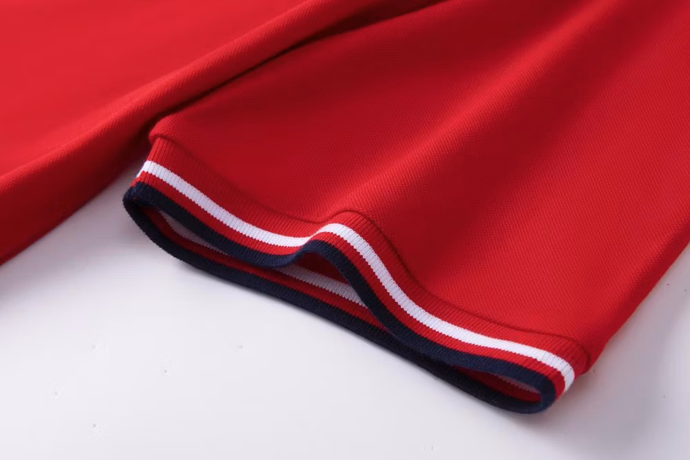 Solid Color Adult Cotton Spandex Lapel Collar Short Sleeve Polo Shirt