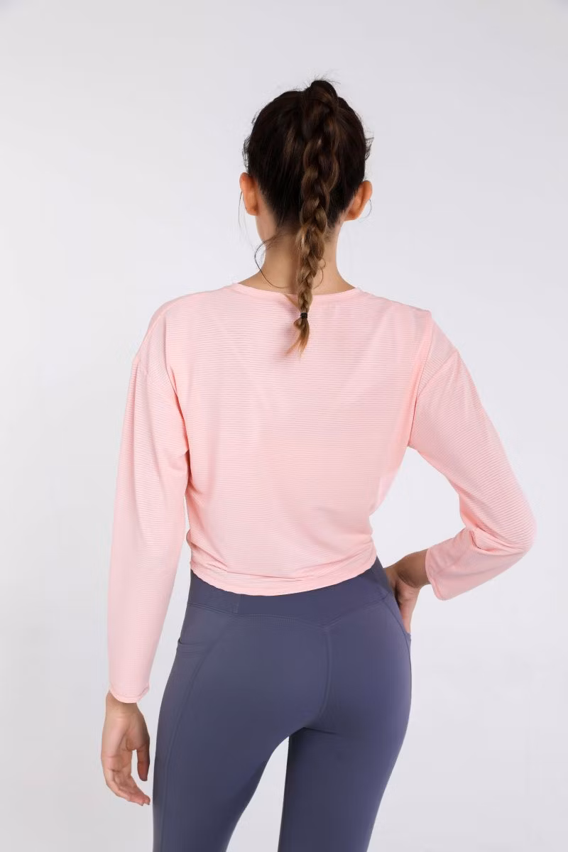 Crop Top Yoga Top Sport Bras Long Sleeve Fitness Shirt Women Quick Dry Gym Top for Women