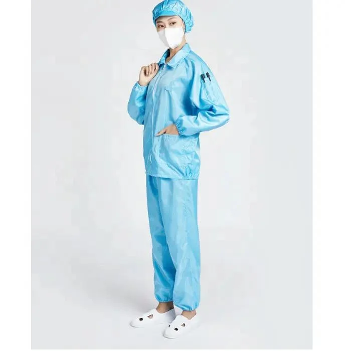 Leenol Cleanroom blue ESD Strip Grid Clothing Anti-Static Clothes Safety Clothing