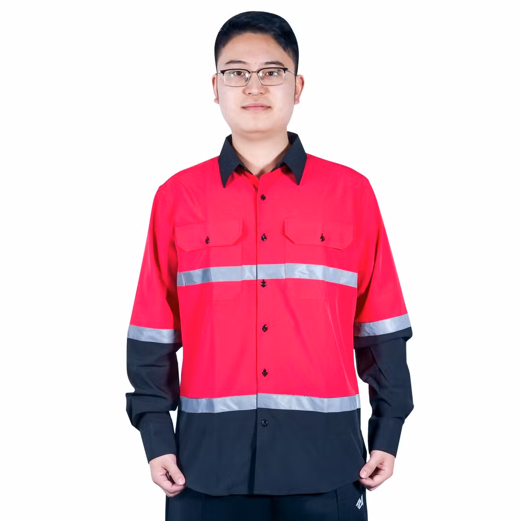 High Quality Long Sleeves Orange Work Shirt Uniforms Work Clothes for Man