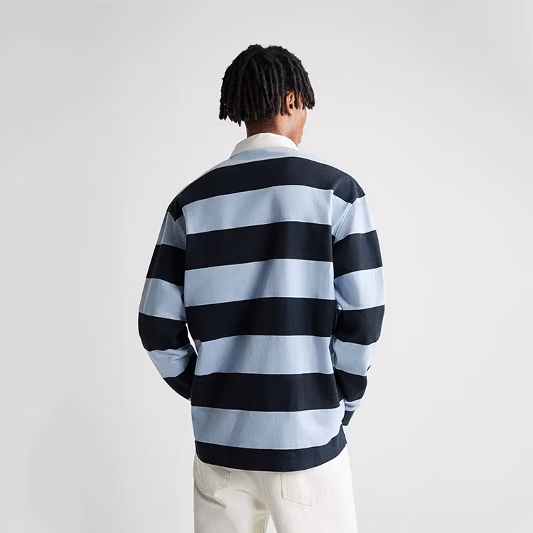 Custom High Quality Long Sleeve T-Shirts Striped Men&prime;s Polo Shirt