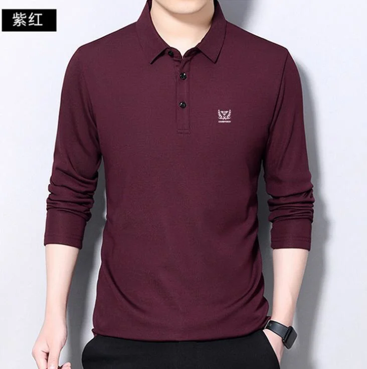 High Quality Classicial Men&prime;s Long Sleeve Polo Shirt with Custom Logo Embroidery