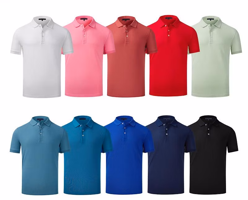 Personalized Custom Men Golf T-Shirts Plus Size Custom Logo Knitted Fabric Summer Wear Polo Shirts