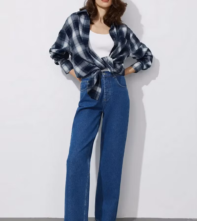 Flannel Plaid Oversized Checkered Shirt Womens Tops Long Sleeve Shirts Jacket Women