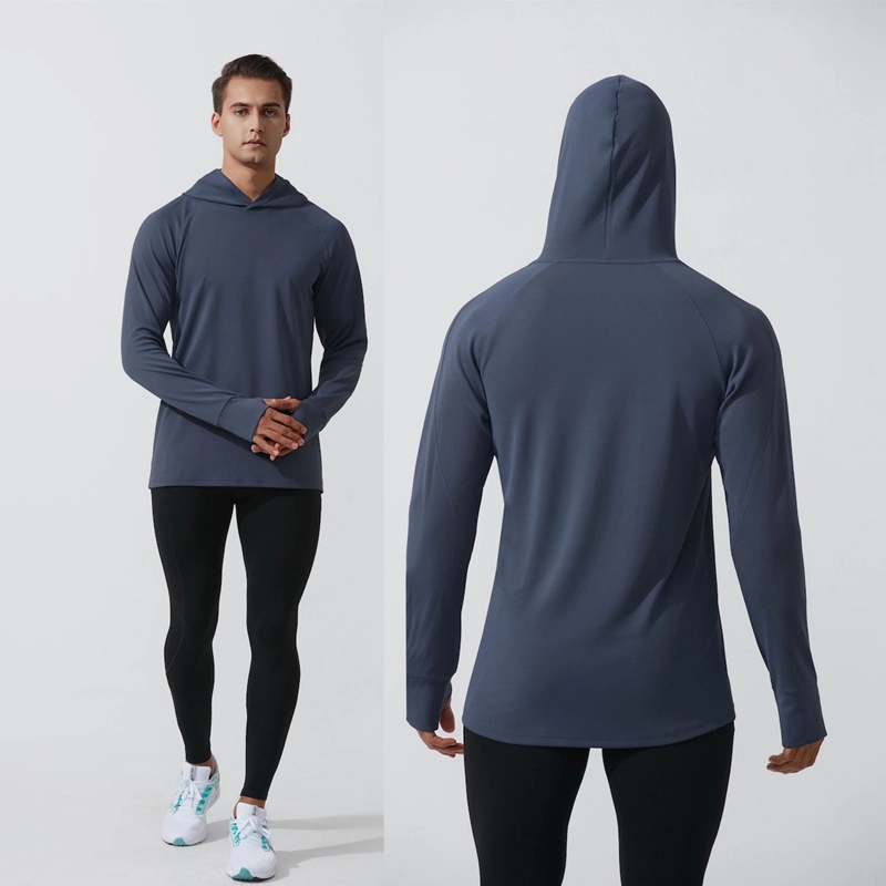 Hot Sale Men&prime; S Active Slim Fit Quarter Zipper Running Sweatshirt Stand-up Collar Quick Dry Outdoor Athletic Performance Long Sleeve Sports Gym Shirts