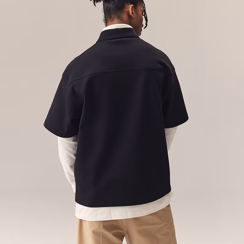 Wholesale Men&prime;s Custom Polo Shirt Plain 100% Organic Cotton Streetwear 1/4 Zipper Collar Mens Polo Shirts