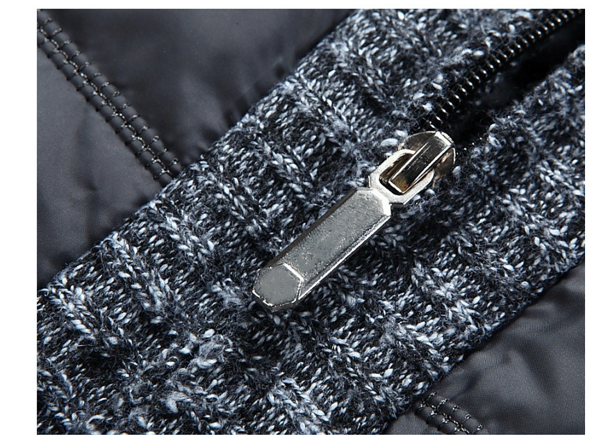 Autumn Winter New Men&prime;s Cardigan Plus Fleece Thick Coat Warm-Keeping Knitted Sweater