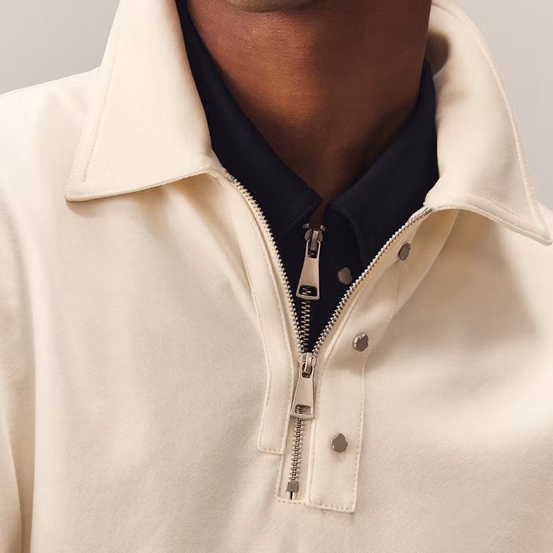 Wholesale Men&prime;s Custom Polo Shirt Plain 100% Organic Cotton Streetwear 1/4 Zipper Collar Mens Polo Shirts