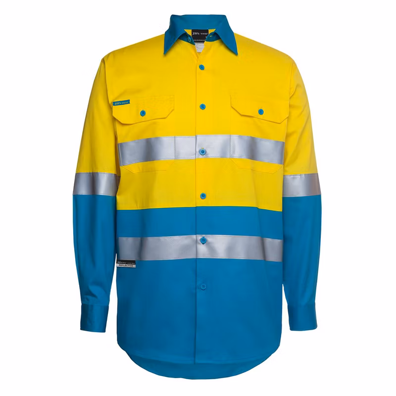 Stand Collar Autumn Full Sleeve Custom Color Oversized Heavy Cotton Safety Reflective Mens Shirt Jacket Mens Shirts