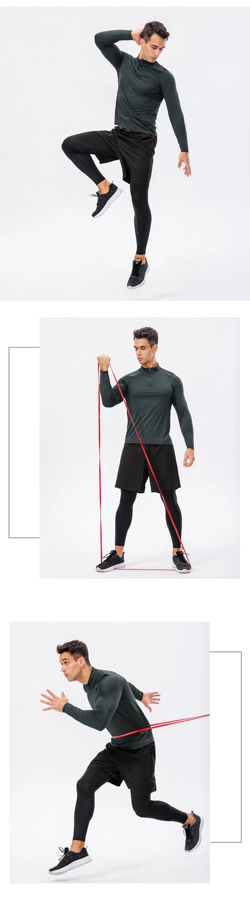 Hot Sale Men&prime; S Active Slim Fit Quarter Zipper Running Sweatshirt Stand-up Collar Quick Dry Outdoor Athletic Performance Long Sleeve Sports Gym Shirts