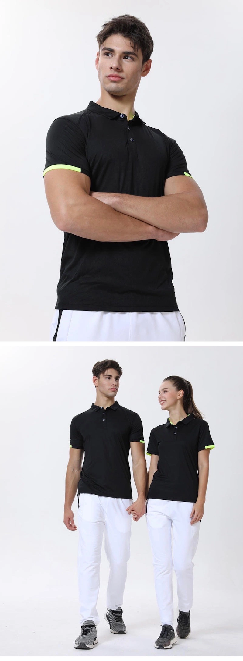 Custom Logo Unisex Classic Fit Checker Textured Tennis Polo Shirts Short Sleeve Dual Tipped Collar Jersey Golf Tee Shirts Activewear Top