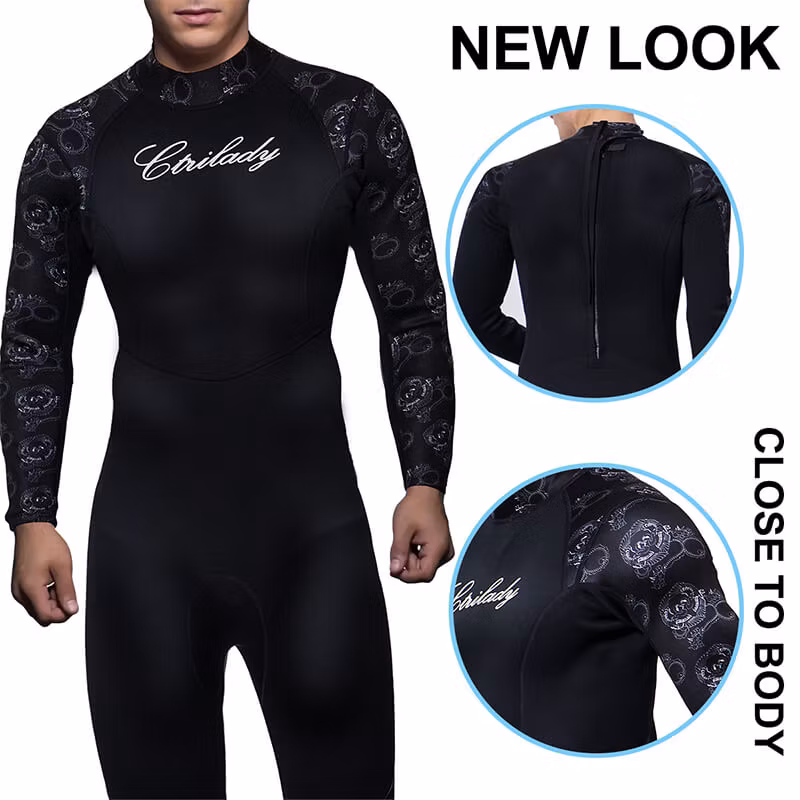 Diving Surfing Back Zip Long Sleeve for Men and Women Snorkeling One Piece Full Wetsuits 3mm Neoprene