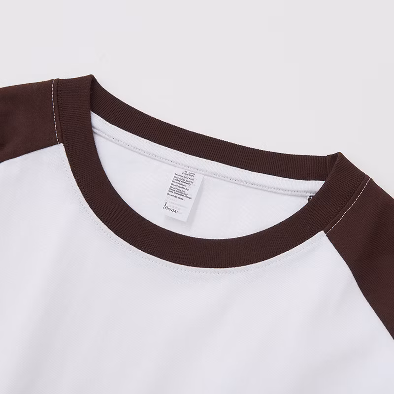 250g Heavy Spring and Autumn Cotton Combination Color Shoulder Long Sleeve T-Shirt Trend Retro Casual with Loose Top Men