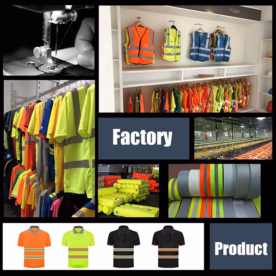 Hi Vis Safety Polo Shirt Customize Your Logo with High Visibility Reflective Strips Short Sleeve T-Shirt