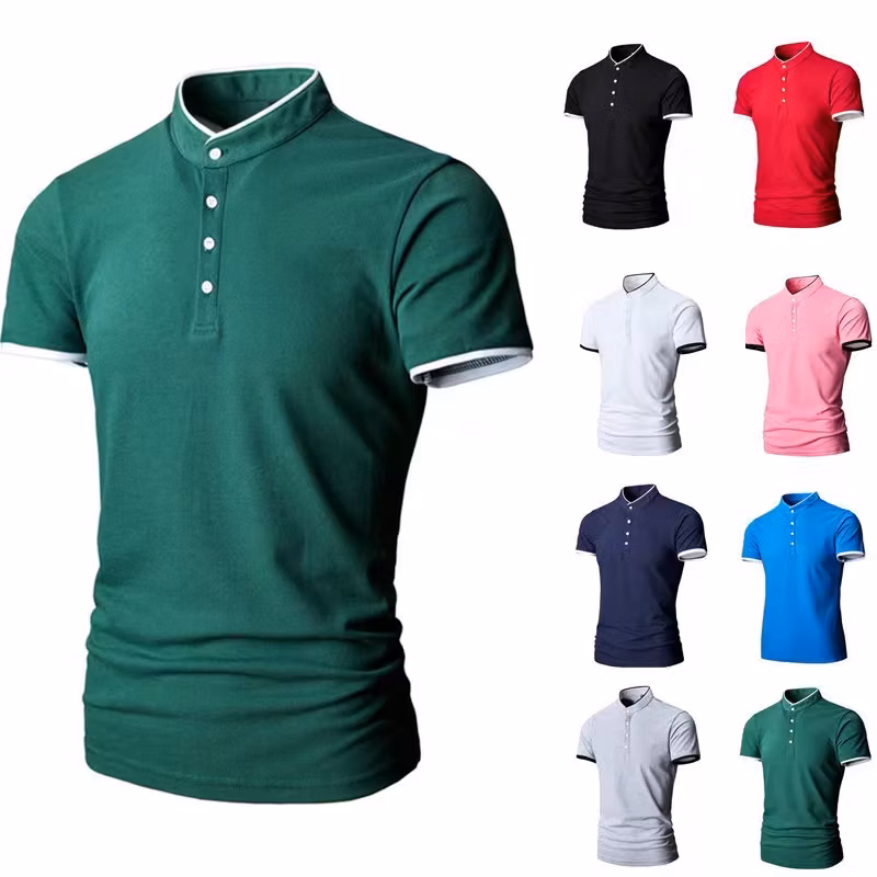 Factory Custom Summer Men&prime;s Solid Color Polo Shirt Casual Sports Large Size Men&prime;s Top Support Custom Logo