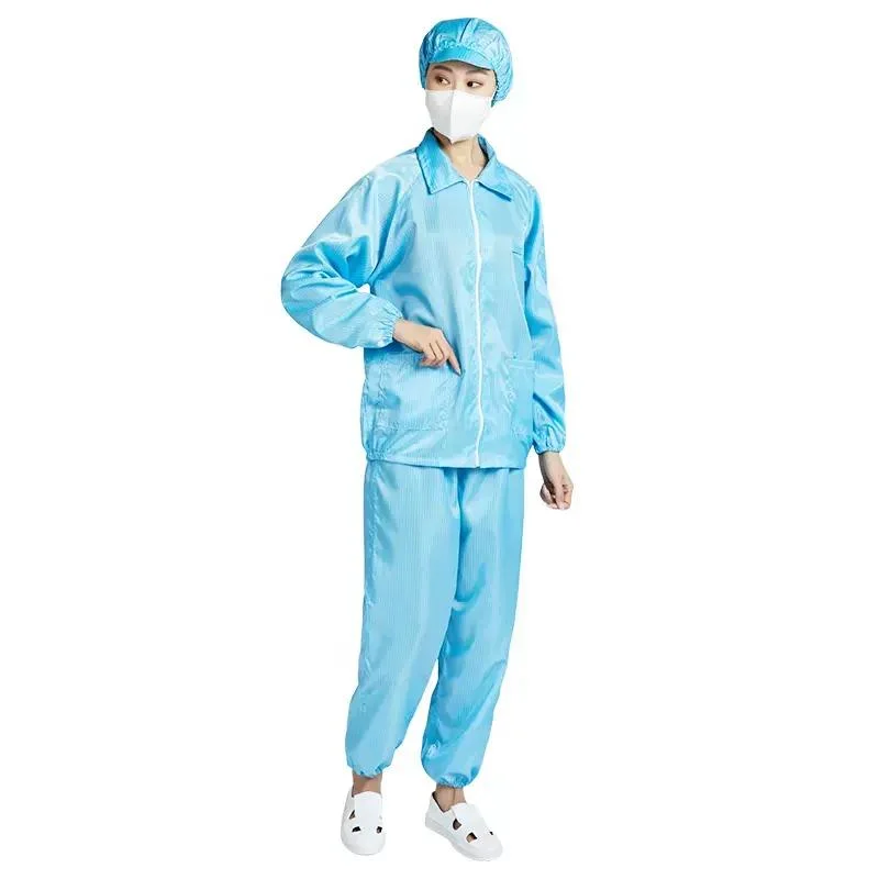 Leenol Cleanroom blue ESD Strip Grid Clothing Anti-Static Clothes Safety Clothing