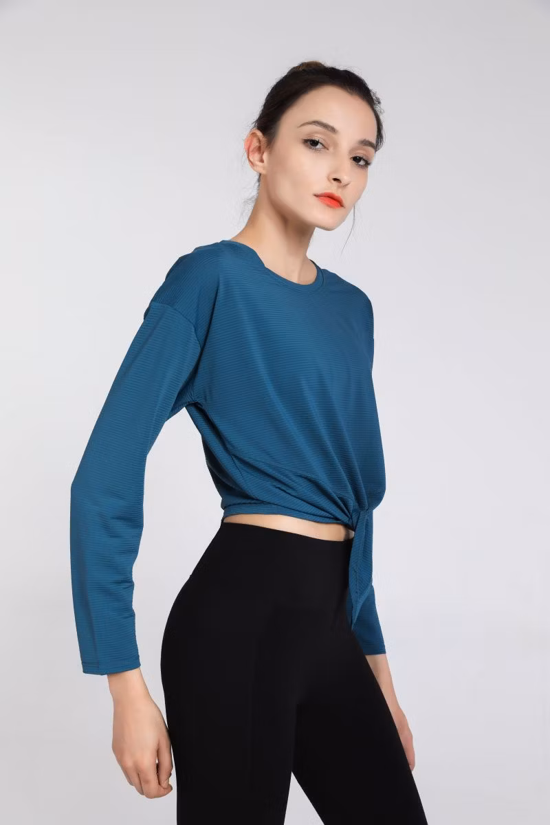 Crop Top Yoga Top Sport Bras Long Sleeve Fitness Shirt Women Quick Dry Gym Top for Women