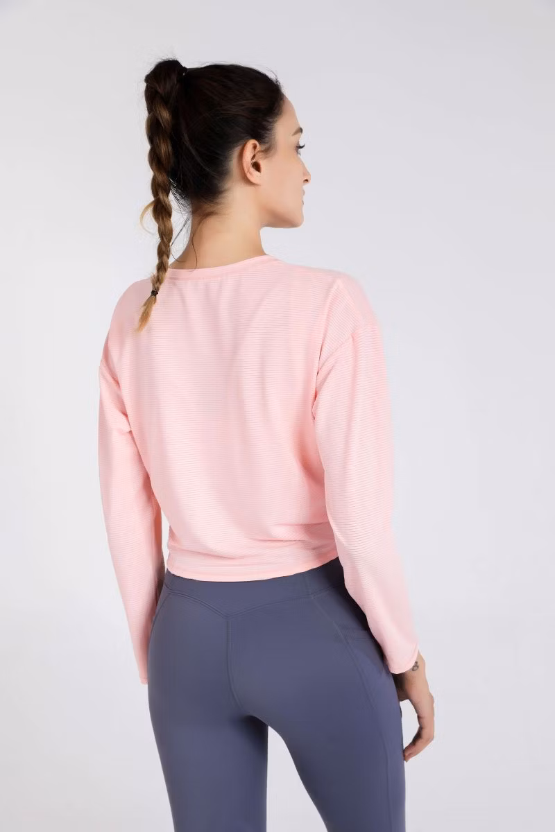 Crop Top Yoga Top Sport Bras Long Sleeve Fitness Shirt Women Quick Dry Gym Top for Women