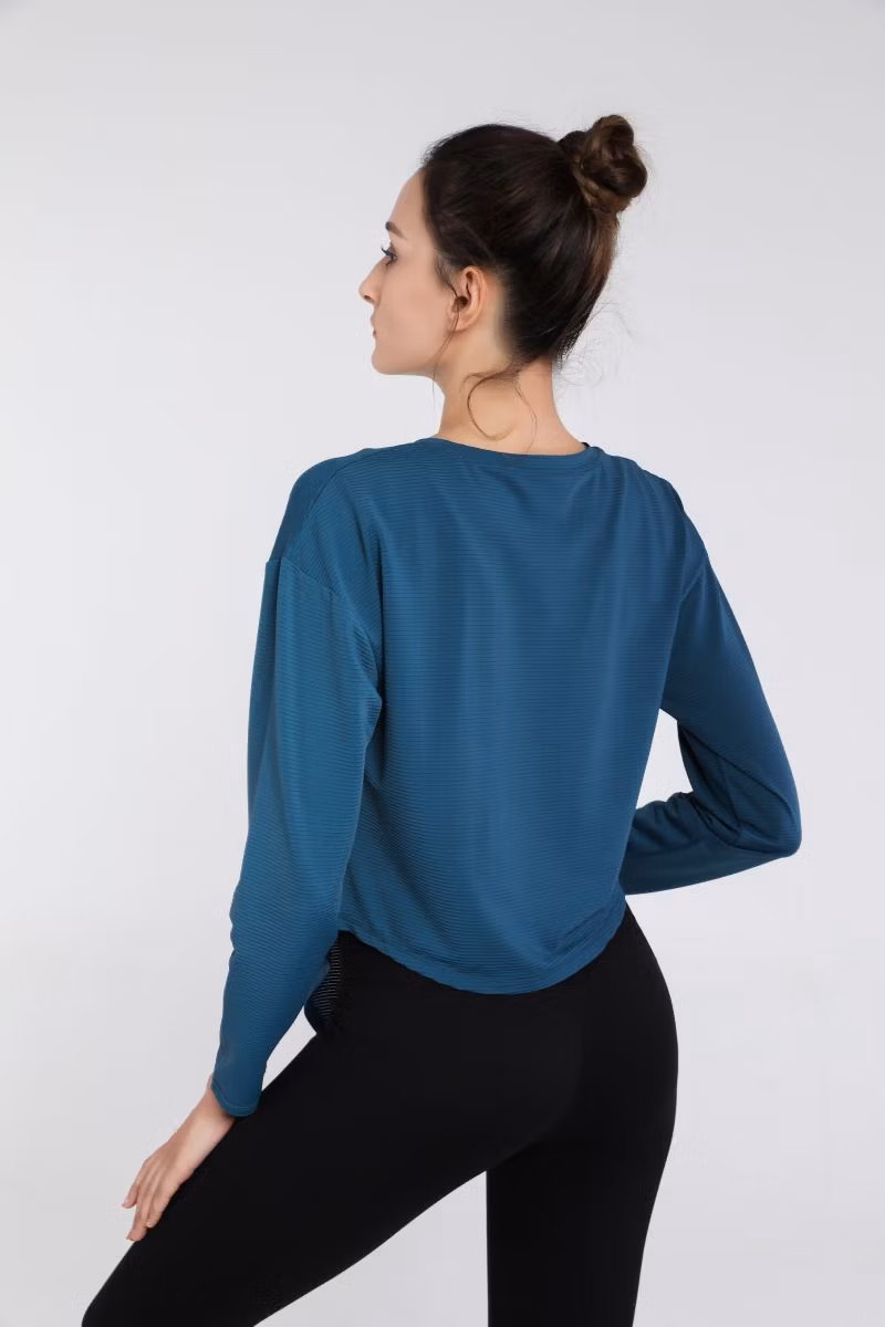 Crop Top Yoga Top Sport Bras Long Sleeve Fitness Shirt Women Quick Dry Gym Top for Women