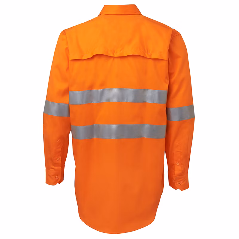 Stand Collar Autumn Full Sleeve Custom Color Oversized Heavy Cotton Safety Reflective Mens Shirt Jacket Mens Shirts