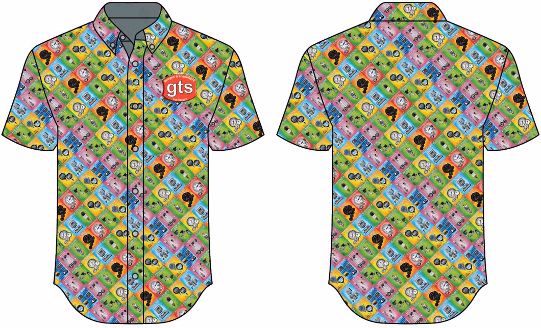 Custom Summer Ethnic Printed Stand Collar Cotton Short Sleeve Loose Hawaiian Shirt