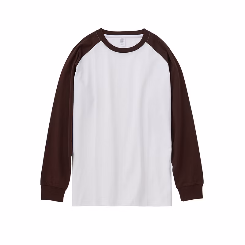 250g Heavy Spring and Autumn Cotton Combination Color Shoulder Long Sleeve T-Shirt Trend Retro Casual with Loose Top Men