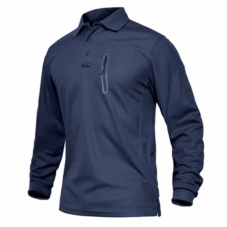 Clothing Manufacturer Sportswear Moisture Wicking Fishing Zipper Pocket Tactical Outdoor Combat Mens Polo Shirts