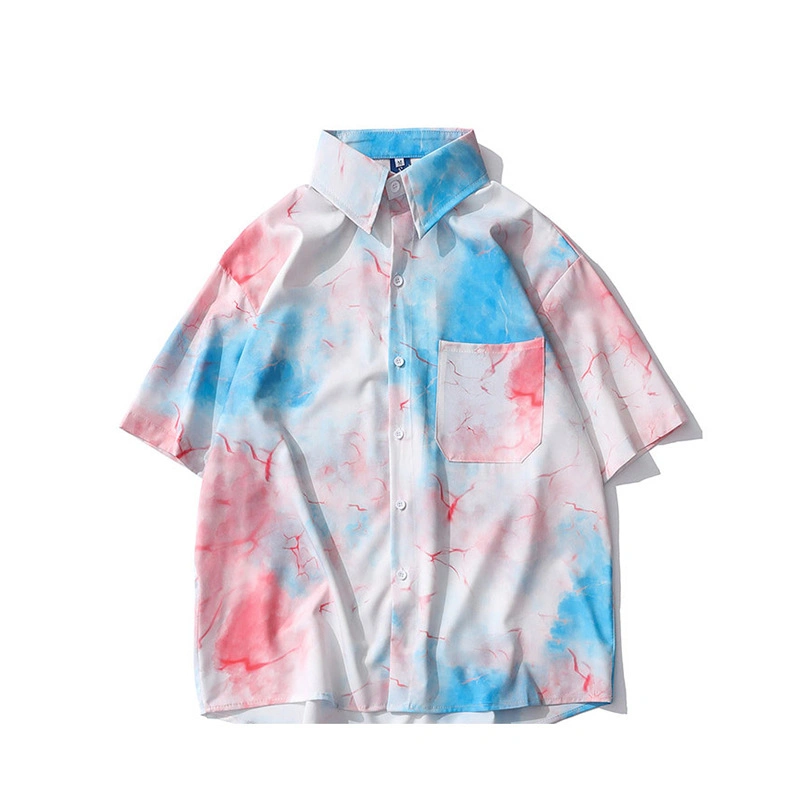 Wholesale High Quality Formal Tie Dye Custom Team Shirt with Pocket