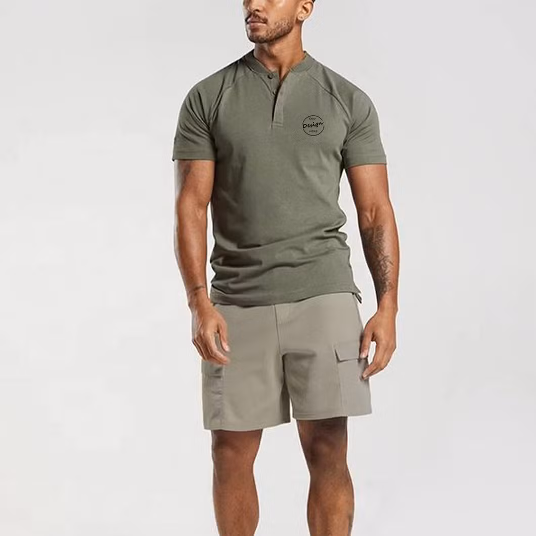 Custom Printing Summer Men&prime;s Stand-up Collar Shirt Fashion Daily Wear Style T-Shirt Casual Embroidered Polo Shirt